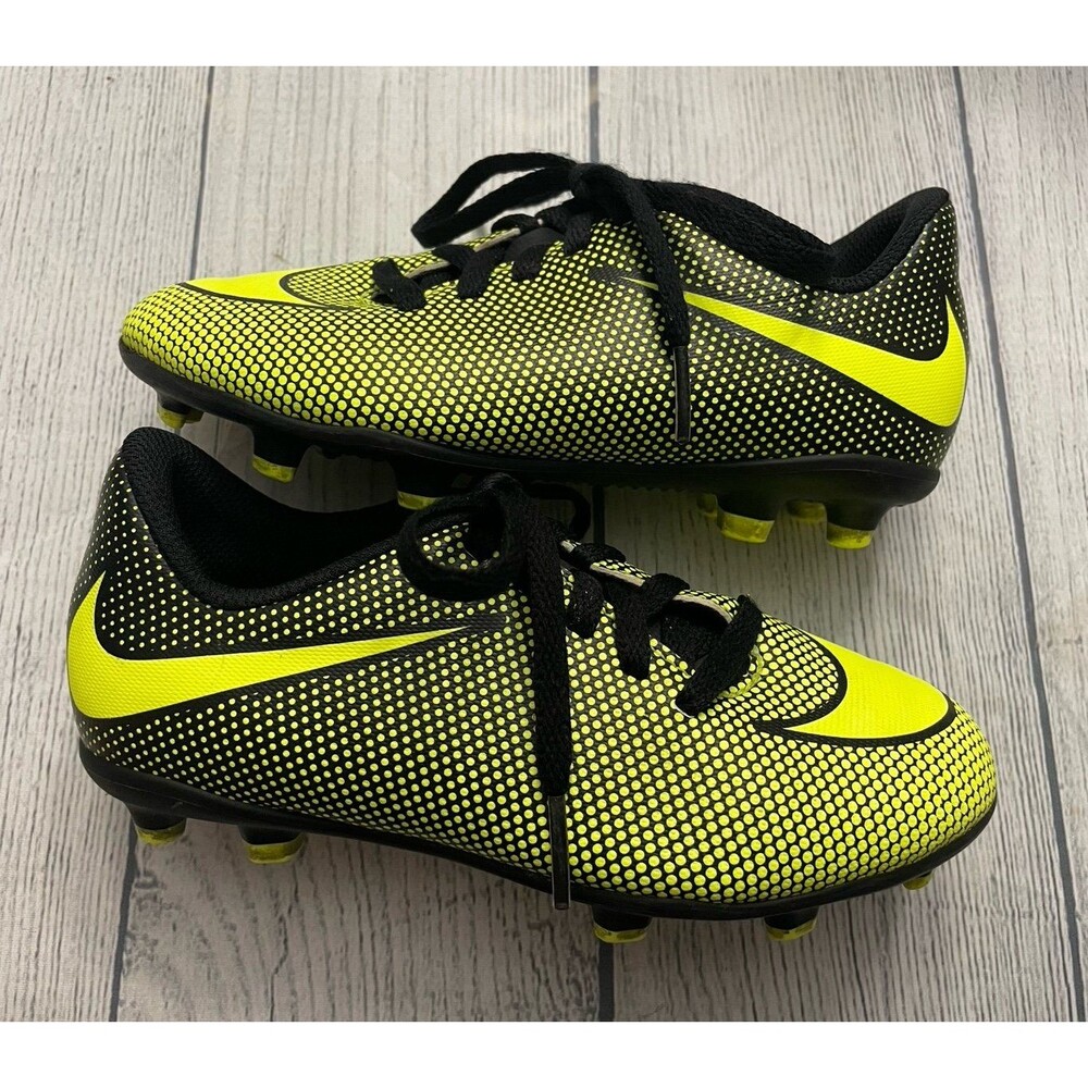 Yellow Nike Boy Girl Soccer Cleats Shoes, Size Youth 12